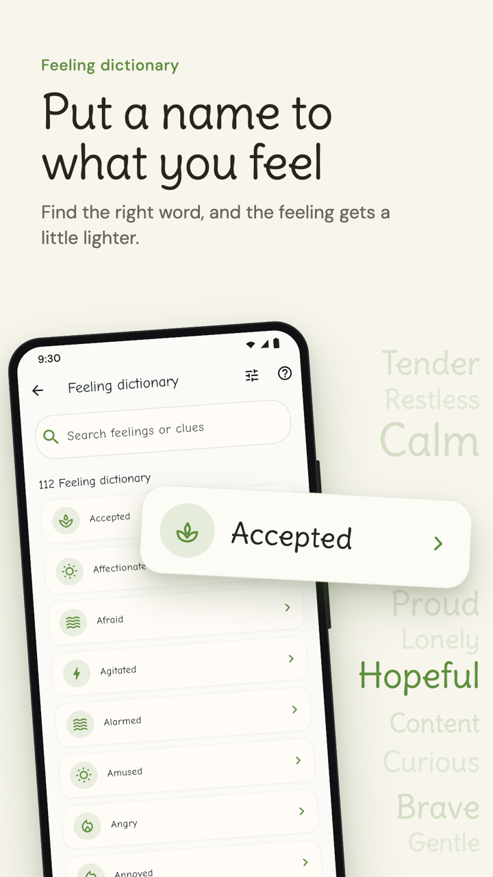 Solyenne Feeling dictionary with searchable emotion words
